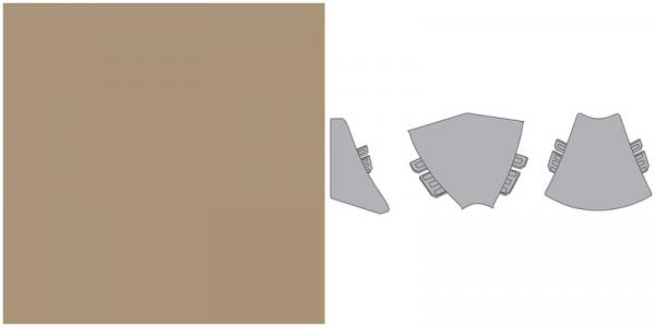 Formteil-Set Getalit Plus Almond Bestehend aus Abschlusskappe rechts und links,
1 Außenecke und 2 Innenecken